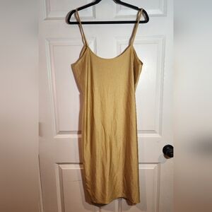 Madrag Golden Tan Sleeveless Midi Slip Dress 1X